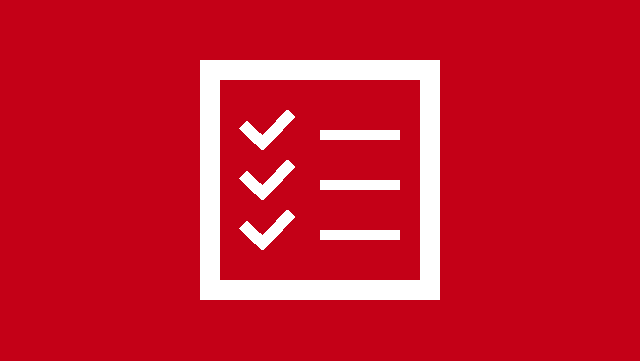 Icon von einer Liste mit Haken hinter den Punkten.