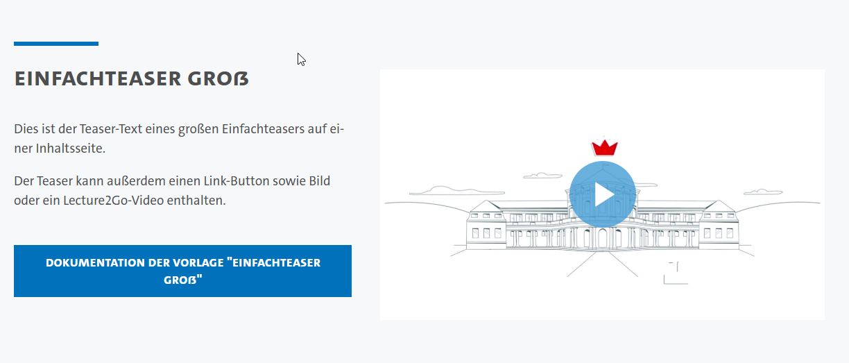 Screenshot einer Box der Vorlage "Outro".
