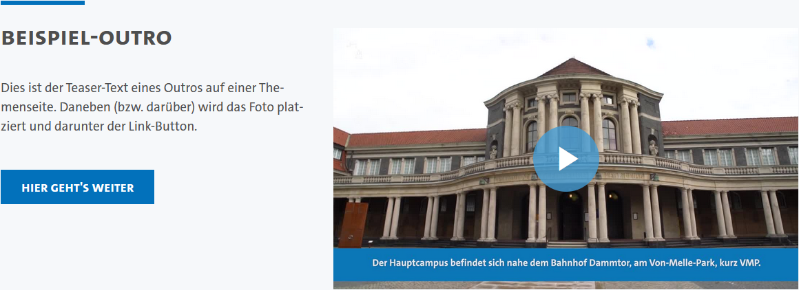 Screenshot einer Box der Vorlage "Outro".