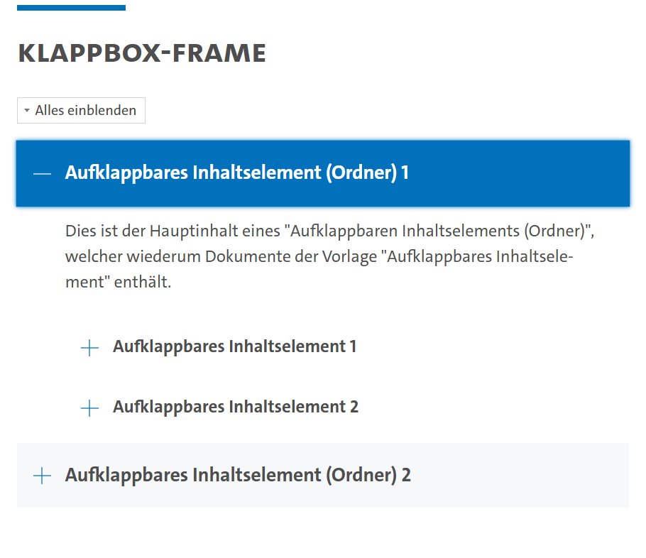 Screenshot einer Box der Vorlage "News-Karussell".