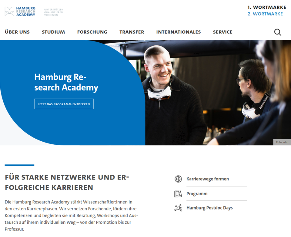 Screenshot einer Themenseite.