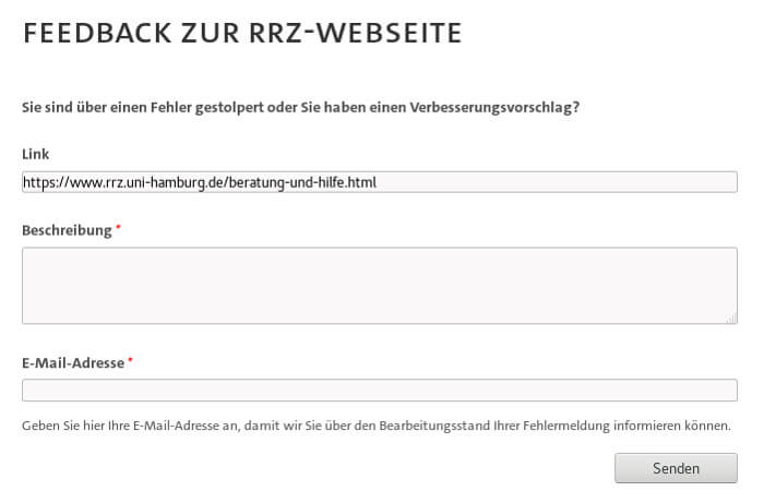 Das Feedback Formular